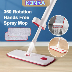 XM 喷水拖把READY STOCK in Malaysia Spray Mop 360 Rotation Handwashing Handle Hands Free Magic Mop Lantai 喷雾拖把