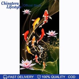 45x85cm Koi Fish Lotus Diamond Painting Full Round Drill Cross Stitch Kit