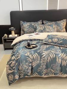 European Style Jacquard Satin Four-Piece Set Luxury Bed Sheet Duvet Cover Single Double Bedspread Wedding Bedding Three-Piece Set LZD