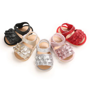 Non-slip rubber sole cutout design shoes sandals 0-18M toddler Baby Girls Bow-Knots Baby Shoes