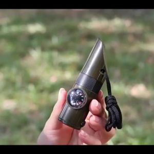 Outdoor 7-in-1 Survival ABS Whistle Kit Emergency Flashlight CompassCampingHiking