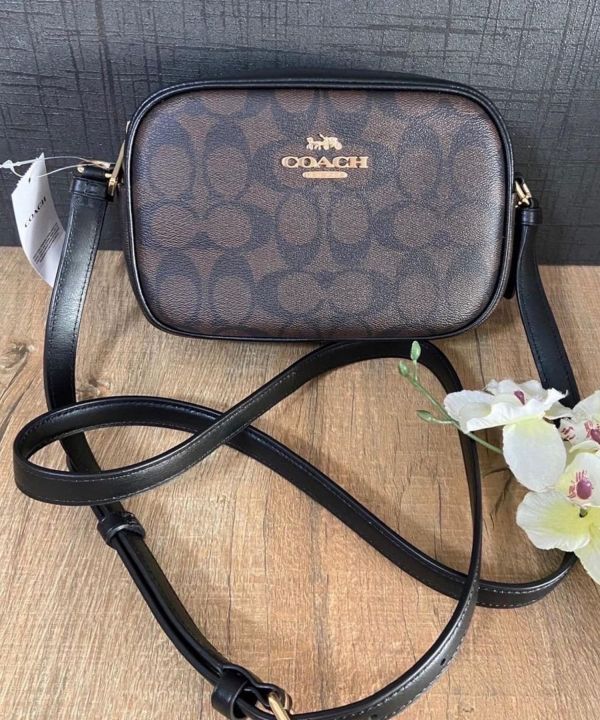 Coach C9926 Mini Jamie Zip Camera Bag in Brown Signature Coated Canvas