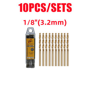 10PCS/SETS M35 High Speed Steel HSS 135 Degree Tip Twist Cabalt Cobalt Drill Bits Set for Hardened Steel Metal Wood Plastic Stainless Steel