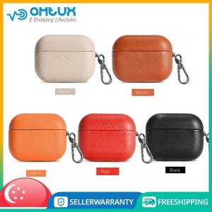 Apple Airpods 3rd Gen Protective Leather Case for AirPods Generation 3 - Available in Beige/Brown/Orange/Red/Black - [No.1 Local SG Brand] - Impact and Scratch Resistant Protective Casing Cover - Lightweight - Fast Delivery!