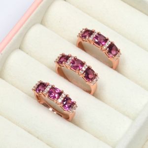 Top1jewelry แหวนพลอยแท้ London Blue Topaz Rhodolite เพทาย เงินแท้