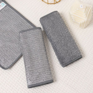 [Powerful Cleaning] Non-damaging Metal Bamboo Charcoal Cleaning Cloth Non-stick Oil Rag Kitchen Stove Dishwashing Pot