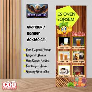 Spanduk Banner Es Oyen 60X160 Cm Bisa Request Desain