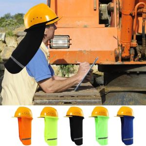 MIRELINA With Reflective Stripe Safety Hat Cap Visor Sun-proof Breathable Hard Hat Cover Neck Shield Hard Hat Sun Shade Work Safety Helmet Cap