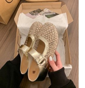Free Shipping WomenS Breathable Mesh Half-Slipper Sandals 2026 New Summer Style With Hidden Heel For Added Height Thick Sole And Fashionable Toe-Covering Design For Outdoor Wear