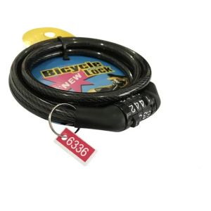 Kunci Sepeda Kabel PIN Serbaguna Tahan Air Warna Hitam