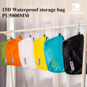 HIKEMAN Outdoor Ultra Lightweight Silicone Coated Storage Bag Camping Portable 15D Waterproof Travel Storage Bag Clothing Sorting Bag Lightweight ID Bag Miscellaneous Bag