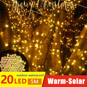 Solar String Lights Solar Chrismas Light Fairy light LED strip Lights Outdoor waterproof light with 5M-22M 2-11 Lighting Modes holiday chrismas decoration light garden wedding party Valentines day Christmas tree house lantern for Tree Yard Garden Party
