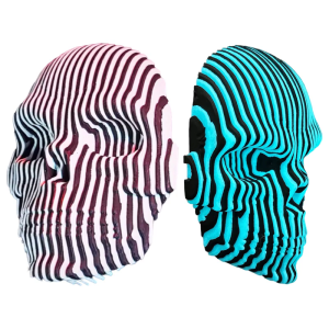 Phát sáng trong bóng tối linh hoạt 3D in Skull decors với hai màu thiết kế dọc cho Hiện Đại Văn phòng nhà cửa trang trí tiệc