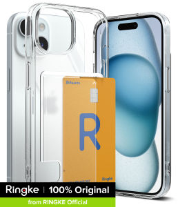 Ringke Fusion Card Compatible with iPhone 15 Case Cover Transparent Hard Back Soft Flexible TPU Bumper with Built-in Slim Card Holder Wallet Scratch Resistant Natural Form