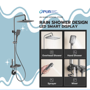 🚩[ SG SELLER] Rain Shower New Digital Display Design With Piano Press Button - JW 1039(GM)