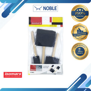Isomars Foam Brush with Wooden Handle PB03 | Set of 3 | Refillable