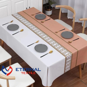 MANTEL TABLE CLOTH ORANGE PVC Waterproof Spill Proof Wipeable Floral Rectangle for Outdoor Tables Camp fit