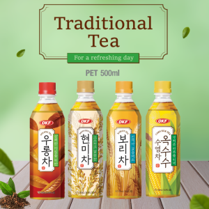 OKF Korea Traditional Fusion Tea Beverage (Corn Silk/Barley/Brown Rice/Oolong) 500ml 한국 전통차 (옥수수수염차/보리차/현미차/우롱차) 500g