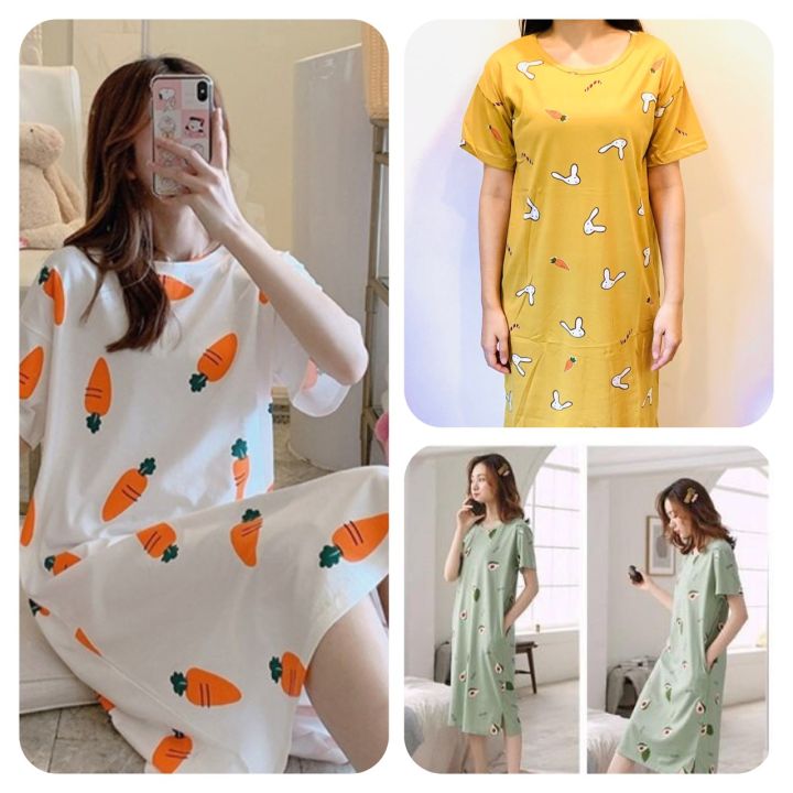 💕ชุดนอน คอกลม ชุดนอนผู้หญิง ชุดนอนสตรี แขนสั้น เนื้อผ้านิ่ม ใส่สบาย ไม่ ...