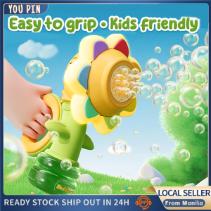 Childrens Seven-Color Sunflower Bubble Machine Toy Handheld Swinging Light Automatic Bubble Blower for Fun Playtime