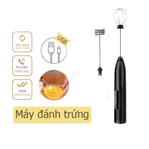 Máy Đánh Trứng Que Tạo Bọt Cà Phê Cầm Tay Chạy Điện Sạc Usb 3 Tốc Độ