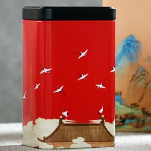 Hộp thiếc đựng trà đựng bánh hình chữ nhật nhiều họa tiết mẫu mã đa dạng