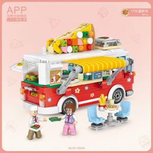 LOZ MINI Blocks City Street Gourmet Truck 1737 Fruits / 1738 Ice Cream / 1739 Pizza / 1740 Coffee Cart Bricks Assembling Toy