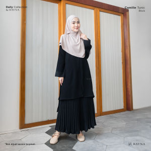 HAYNA Camille Tunik (Black) - Tunic Atasan Wanita Lengan Panjang