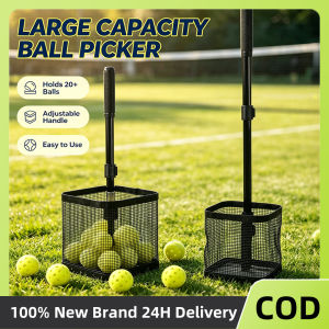 Pickleball Retriever Tennis Ball Picker Basket Portable Sports Ball Retrieval Basket Large Capacity Ball Collector with Adjustable Handle 49–113cm