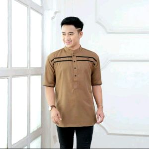 BAJU KOKO KURTA LENGAN PENDEK / BAJU FASHION MUSLIM PRIA DEWASA / TERBARU BAHAN TOYOB