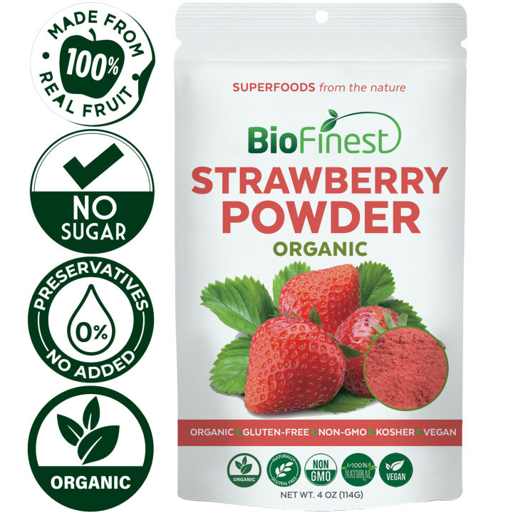 Biofinest Strawberry Juice Powder 100% Pure Freeze-Dried