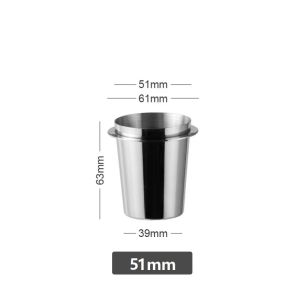 HiCoo ถ้วยโดสกาแฟ สแตนเลส 51มม./58มม. Coffee Stainless Dosing Cup(C077)