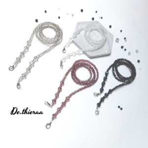 Strap masker hijab kristal mutiara kalung masker hijab connector masker pengait masker hijab konektor masker hijab