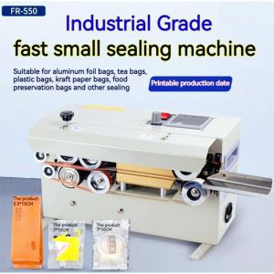 Desktop automatic continuous sealing machinesteel stamp datealuminum foil plastic PE bag