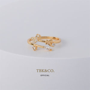 TBK Special Offer 18K Gold Cubic Zirconia Butterfly Accessories Ring For Women 26R