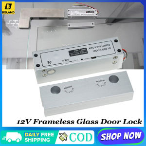 Boland DC12V Frameless Glass Door Lock Electromagnetic lock NC Fail Safe Swing Glass Lock Electric Door Lock COM NO NC Timer delay