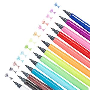 12 Pcs 0.4mm Felt Tip Pen Brush Pen Marker Pen Watercolour Pen Colouring Pen for Coloring Book Writing Drawing