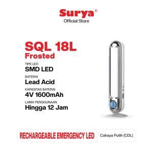 Surya Lampu Senter Emergency LED SQL 18L Frosted Rechargeable