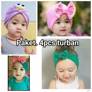 TURBAN ANAK PEREMPUAN 0 6 PAKET 4 PCS
