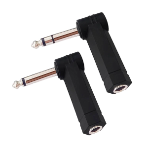 Angled 1/4Inch Male to Female Connectors Stereo Audios Adapter for Stage and Home Studios Speed Signal Transfer