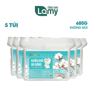TỔNG KHO_Combo 05 túi khăn vải khô đa năng cao cấp HappyKids 600G không mùi an toàn cho bé