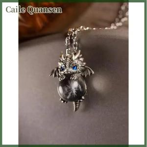 Caile Chinese Style Cute Dragon Necklace For Men Women Vintage Exquisite Animal Pendant Necklace Jewelry Accessories Good Lucky Gifts
