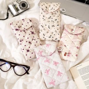 OKDEALS Soft Eyeglasses Storage Bag Bow-print Crush Proof Padded Glasses Case Fashion Anti Scratch Travel Sunglasses Protective Cover
