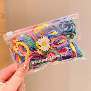 50pcs/Set Girls Colorful Nylon Hair Bands Children Ponytail Holder Scrunchie Small Elastic Headband Cute Kids Hair Accessories