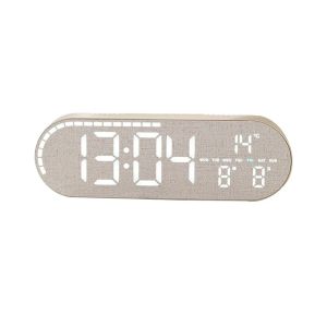 RGFV Minimalist Design Digital Wall Clock Silent Operation Nordic Style Temperature Display Clock Home Decor Temperature Date Display Tabletop Electric Clock Classroom Decor