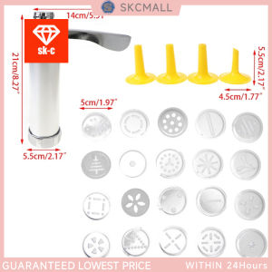 21pcs/set Cookie Press Gun Kit Stainless Steel Biscuit Press for DIY Biscuit Maker and Decoration