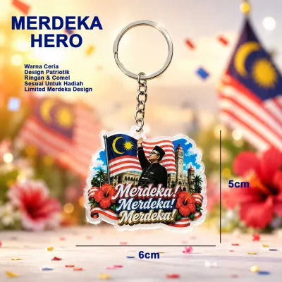 VCR Keychain Merdeka Acrylic Rantai Kunci Jalur Gemilang Souvenir Hari Kebangsaan Malaysia Hadiah Sekolah Event Merdeka