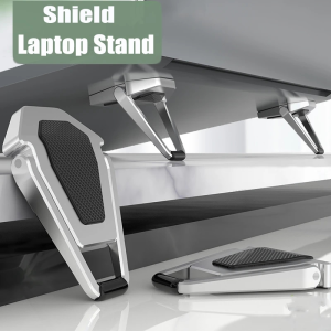 Tri-Town Metal Foldable Laptop Stand Universal Non-slip Bracket Support Compatible with Macbook Pro Air Lenovo Notebook Laptops Mount Holder Feets