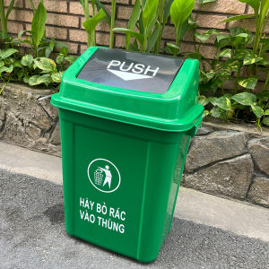 Thùng rác nhựa KENZIO 20 lít nắp lật - Màu Xanh hoặc Xám Đen