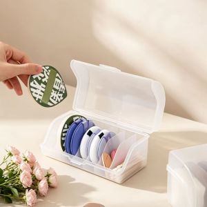 SCXXCXVVBB Stackable Powder Puff Storage Box Portable Dust-proof Beauty Sponge Holder Large Opening 7 Grids Makeup Puff Organizer Vanity